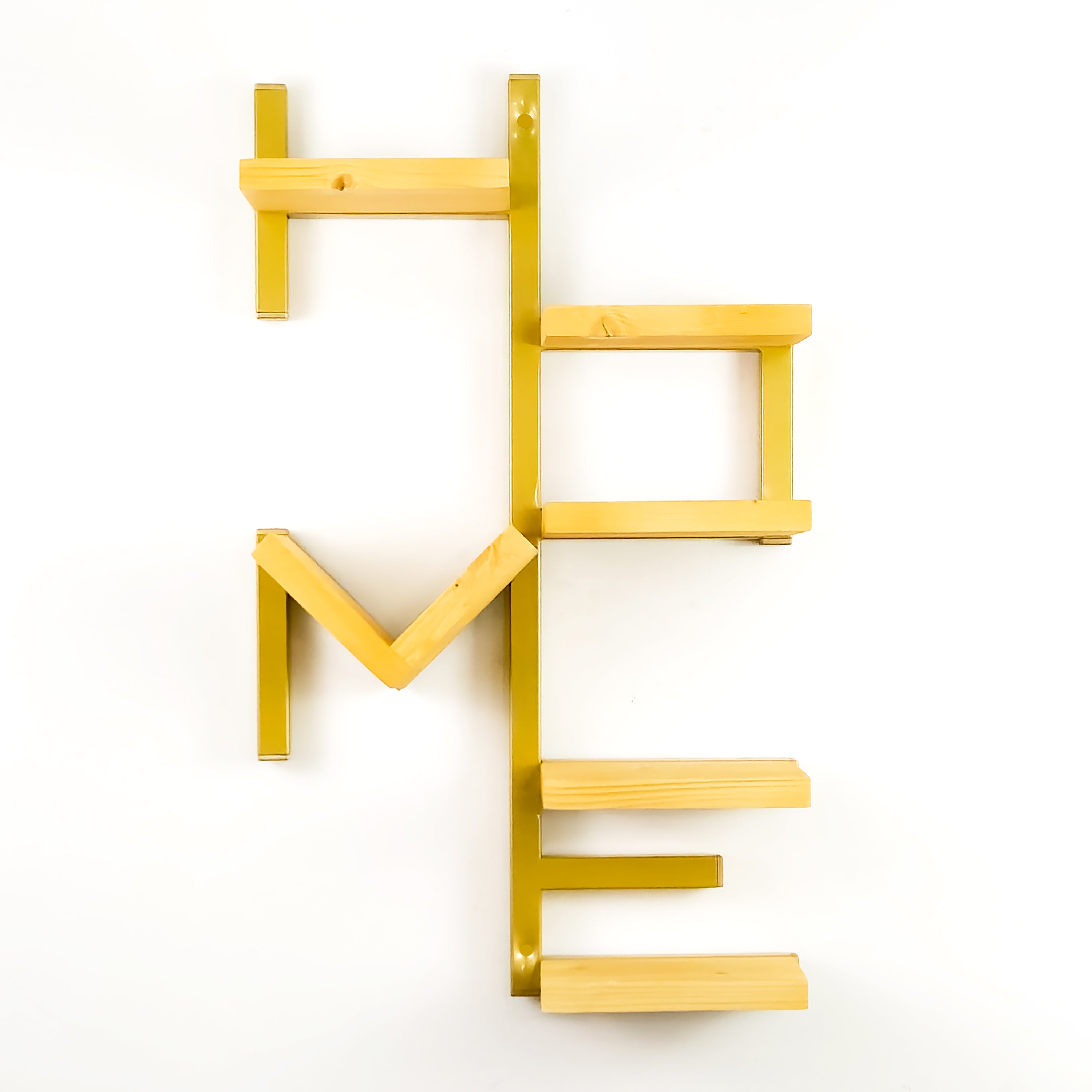 Mensola HOME in ferro e legno cm 43x72 libreria parete attrezzata