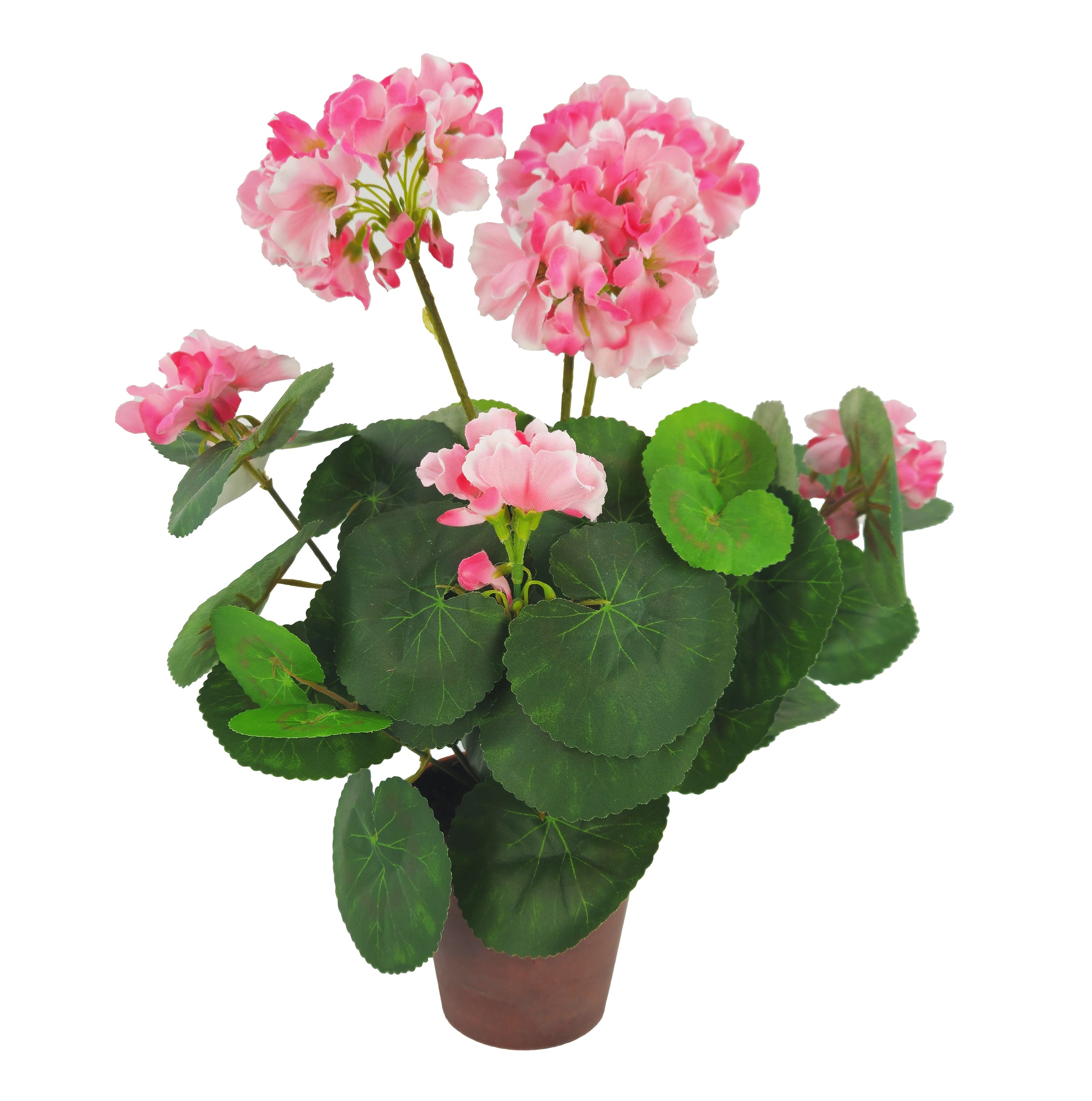 Pianta artificiale Geranio 35 cm con vaso