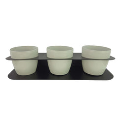 Porta piante aromatiche in metallo cm 58x18x10 da bancone e muro vasi inclusi