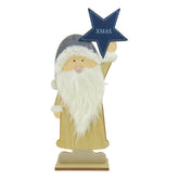 Statua babbo natale in legno cm 61 con stella