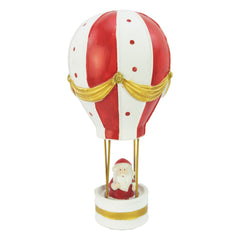 Decorazione Natalizia mongolfiera in gesso con Babbo Natale cm 13x19