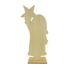 Statua babbo natale in legno cm 61 con stella