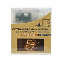 Serie luci led natale luce calda a batteria