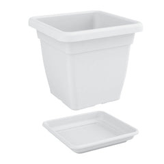 Nicoli Vaso Mega Quadrato cm 38x38x34 con sottovaso cm 34x34x5