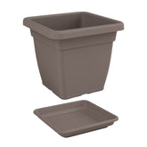 Nicoli Vaso Mega Quadrato cm 38x38x34 con sottovaso cm 34x34x5