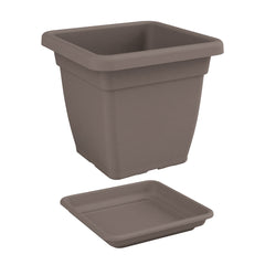 Nicoli Vaso Mega Quadrato cm 38x38x34 con sottovaso cm 34x34x5