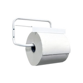 Tecnokit Dispenser portabobina carta a muro, viti e tasselli per montaggio inclusi, molle incluse, Bianco, porta rotolo da cm 29, 40X30X16 H
