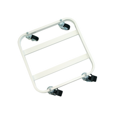 Carrello per vasi in cemento e terracotta quadrato cm 43x43, bianco, per vasi cm 40x40