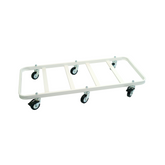 Carrello per vasi in cemento e terracotta bianco