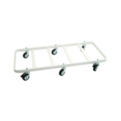 Carrello per vasi in cemento e terracotta bianco