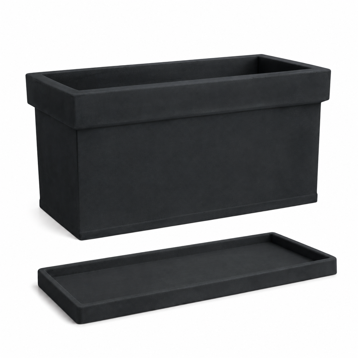Fioriera Nicoli Themis Cassetta 80 cm con Sottovaso – Vaso Rettangolare in Resina