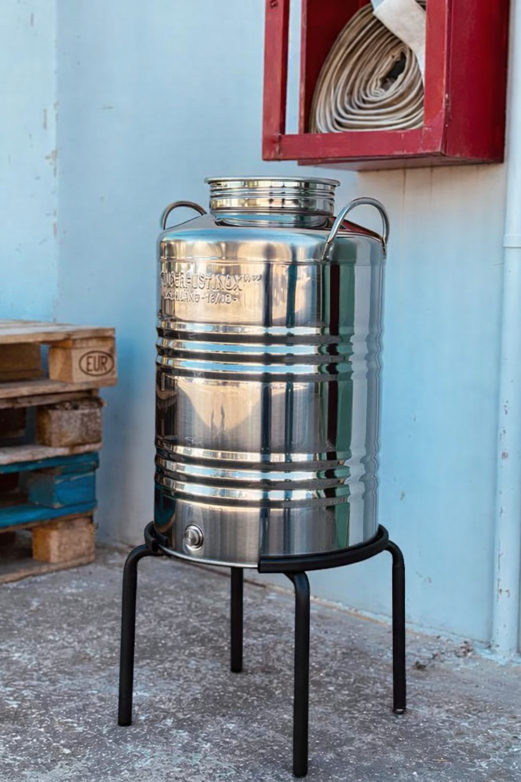 TECNOKIT Supporto Fusto Olio e Vino Alto da 30 Litri