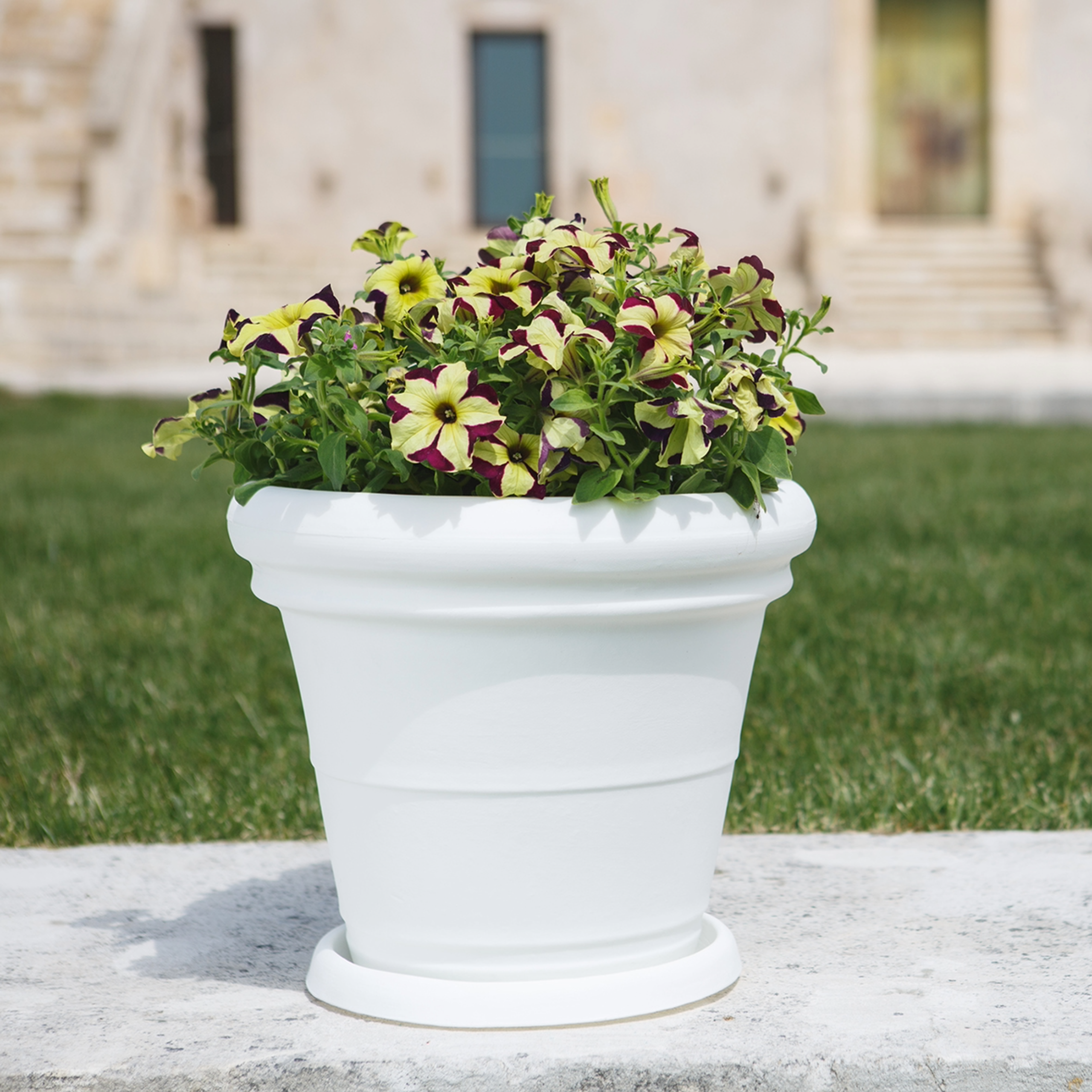 Monacis – Vaso Doppio Bordo Liscio in Resina | Design Elegante per Interni ed Esterni