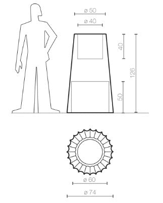 Serralunga vaso Eufronio cm 72x126 Standard Bianco