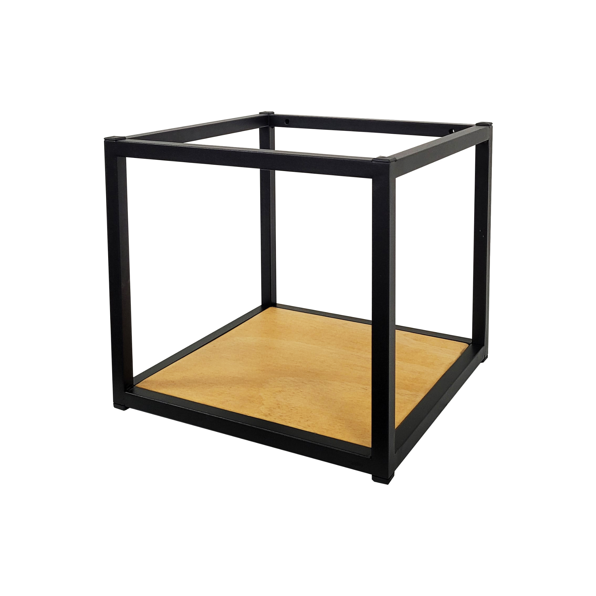 Mensola da parete Kubho in acciaio e legno cm 29x29x26 h