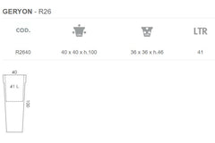 Nicoli Vaso Alto Quadrato Geryon cm 40x40x100