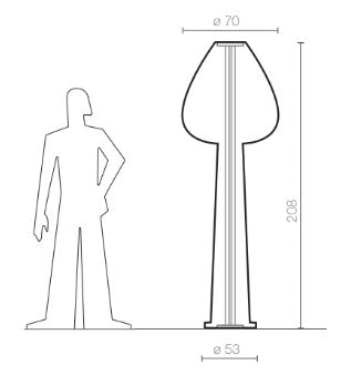 Serralunga lampada da pavimento Lady Mary cm 70x208