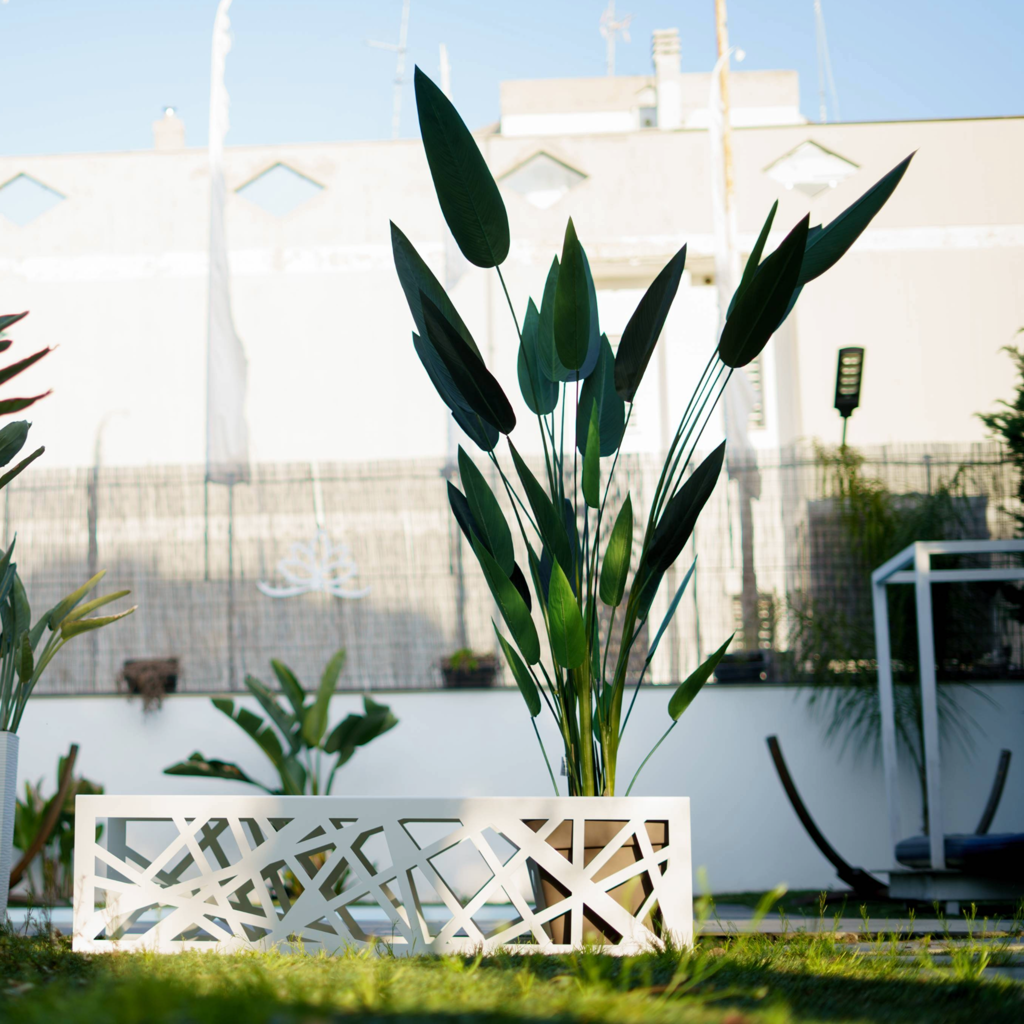 TECNOKIT Panca in Lamiera GOOT con vasi + Portavaso Singolo Coordinabile