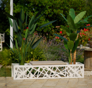 TECNOKIT Panca in Lamiera GOOT con vasi + Portavaso Singolo Coordinabile