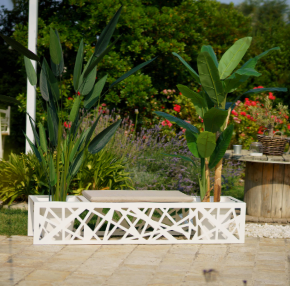 TECNOKIT Panca in Lamiera GOOT con vasi + Portavaso Singolo Coordinabile