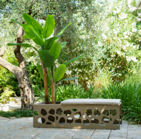 TECNOKIT Panca in Lamiera GOOT con vasi + Portavaso Singolo Coordinabile