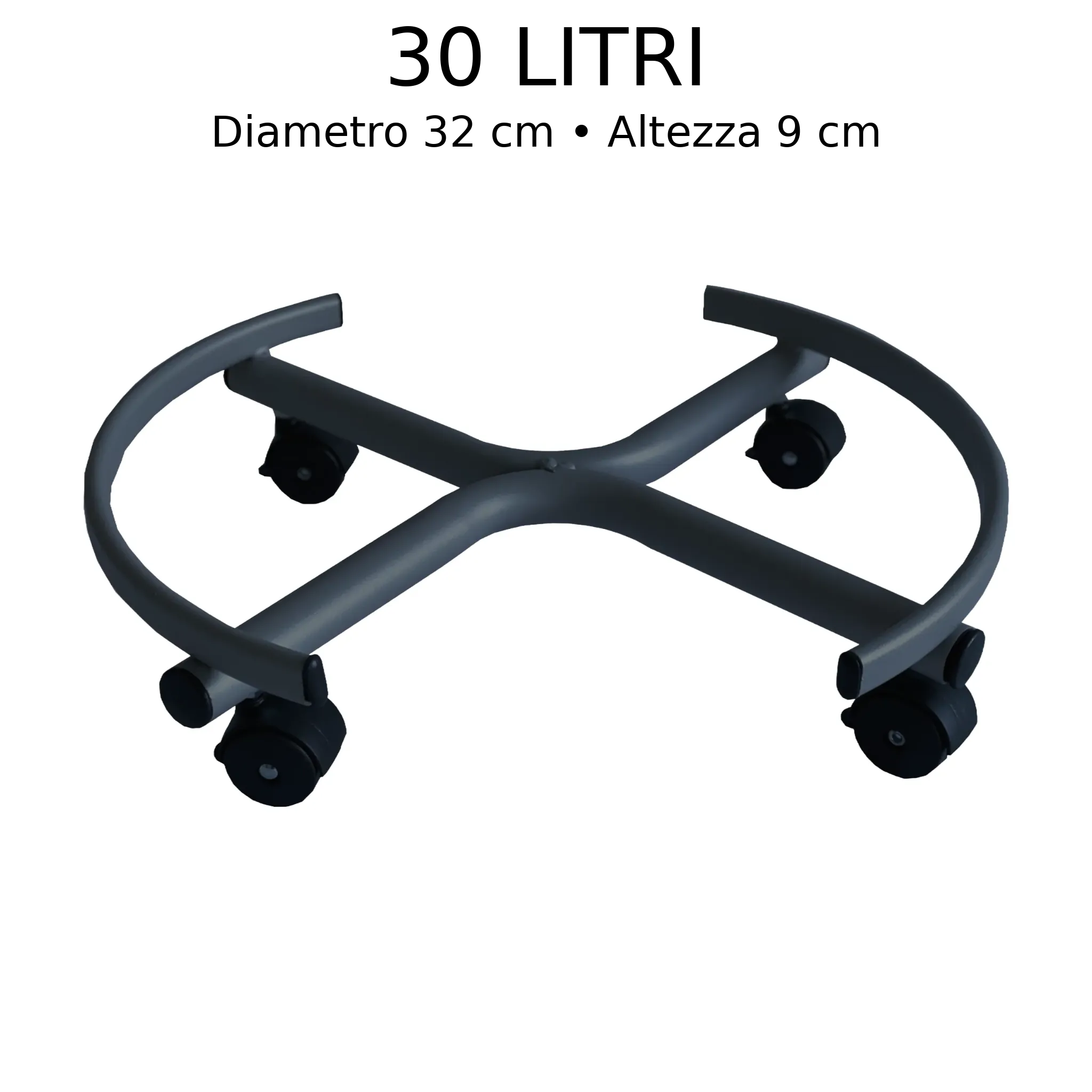 TECNOKIT Supporto Fusto Olio e Vino Basso con ruote 30 Litri e 50 Litri