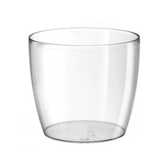 Tera vaso trasparente rotondo Madeira in resina per interno ed esterno qualità superiore