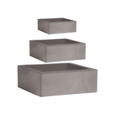 Nicoli vaso quadrato minos confezione da 3 pezzi cm 25+40+60 vaso in resina per interno esterno