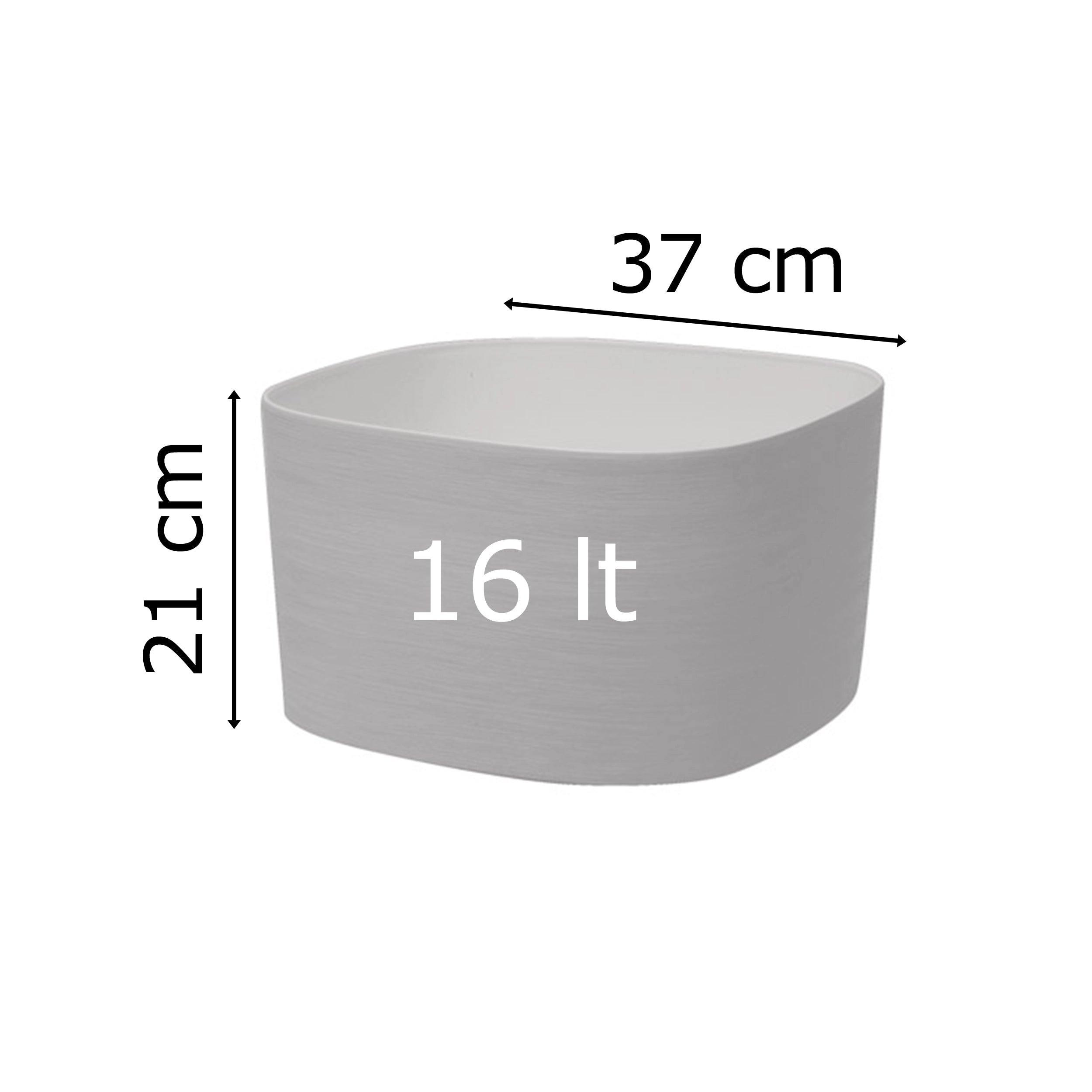 Tera vaso per fiori elegante Rodi, in polietilene, cm 37x37x21h, per interno ed esterno, sistema di riserva d&