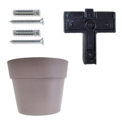 Tecnokit 3 pezzi Vaso pensile da muro MODULAR, Bianco, vasetto fissaggio a parete per piante