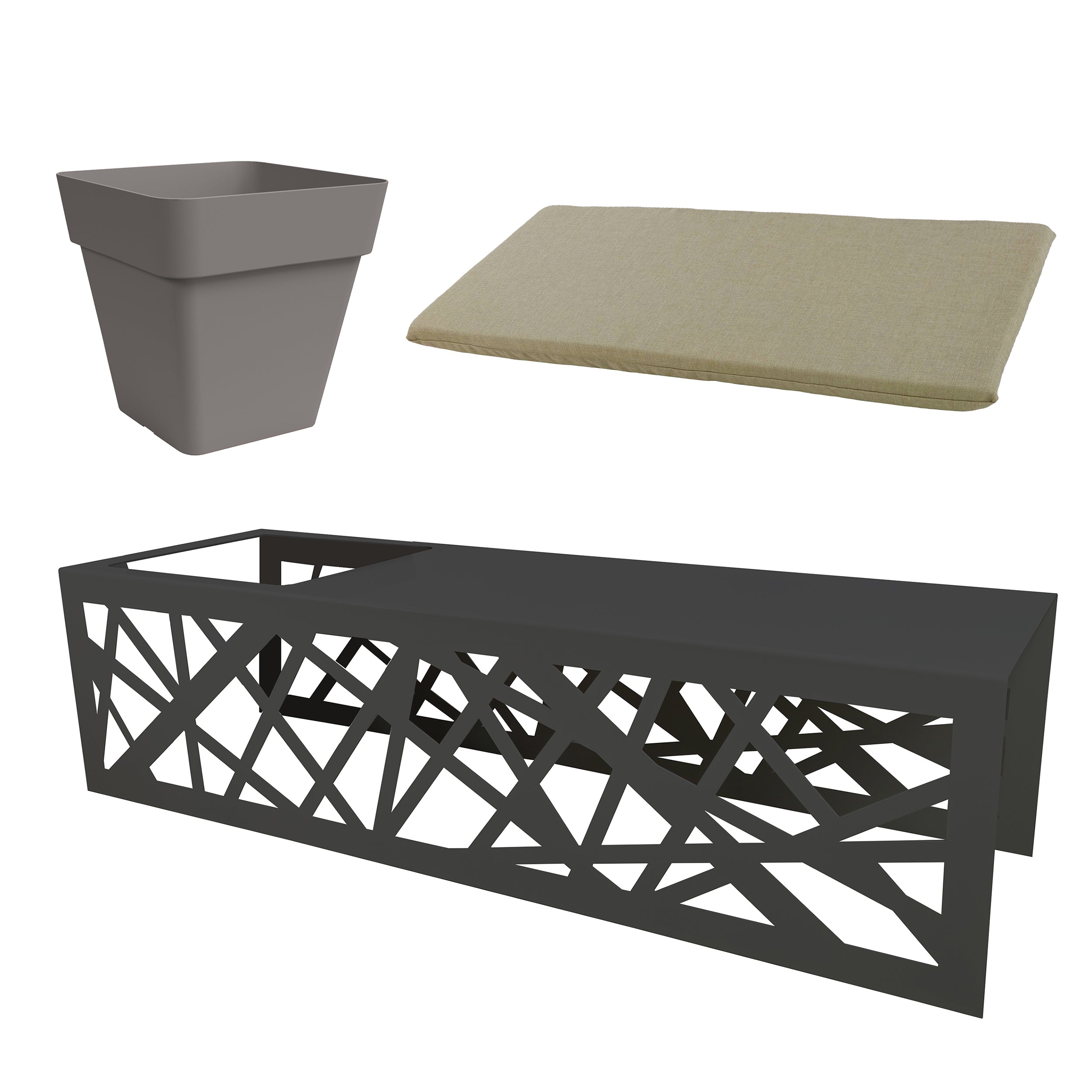 TECNOKIT Panca in Lamiera GOOT con vasi + Portavaso Singolo Coordinabile