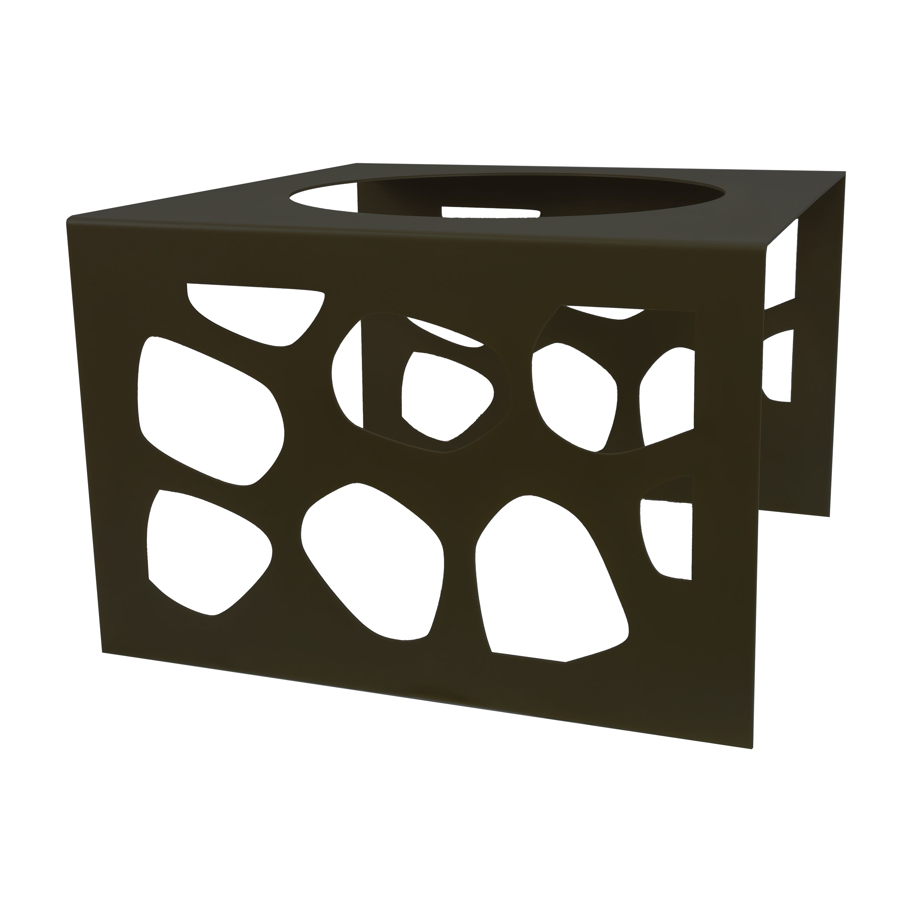 Porta vasi arredo giardino in metallo cm 60x60x40h