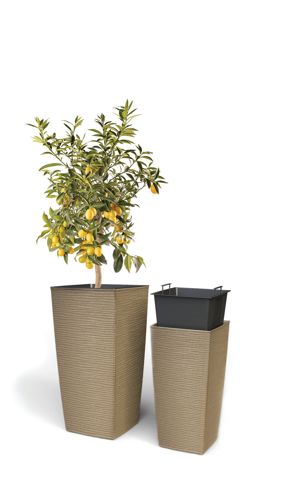Plana Vaso Aurora Alto Quadrato 35x35x68h
