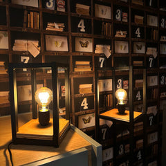 lampada da salotto legno e ferro