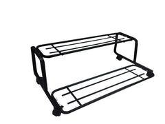 Tecnokit Scaffale alzatina a 3 Piani per vasi e piante da cm 80 con ruote, Colore Nero H50x80x70 cm