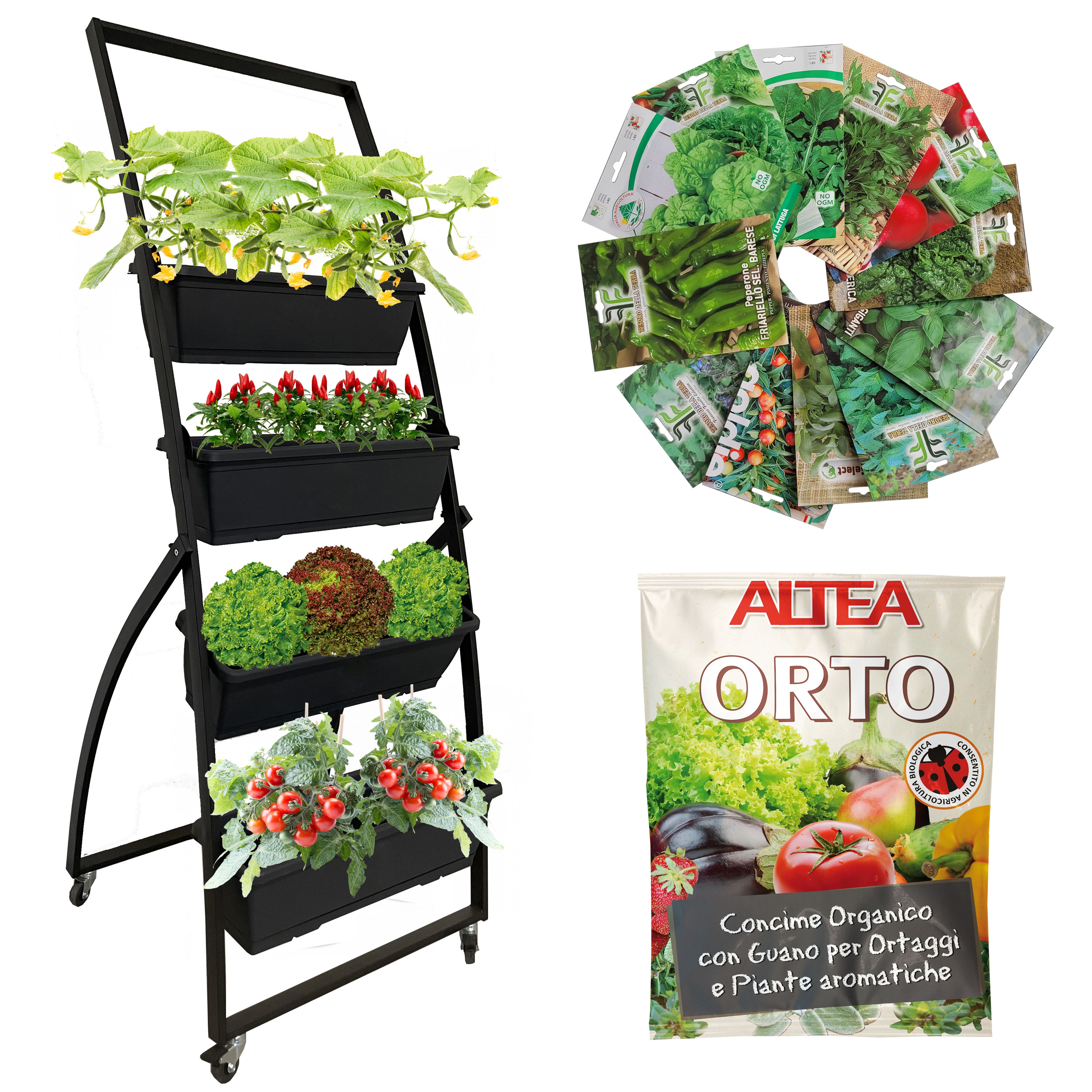 Tecnokit Scaffale Orto verticale per la produzione e coltivazione di piante e ortaggi