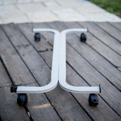 carrelli per trasporto vasi, carrello sottovaso rettangolare, porta vasi, carrello porta piante rettangolare in metallo con ruote, regolabile