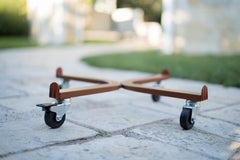 porta vasi, carrello porta piante circolare con ruote industriali in metallo