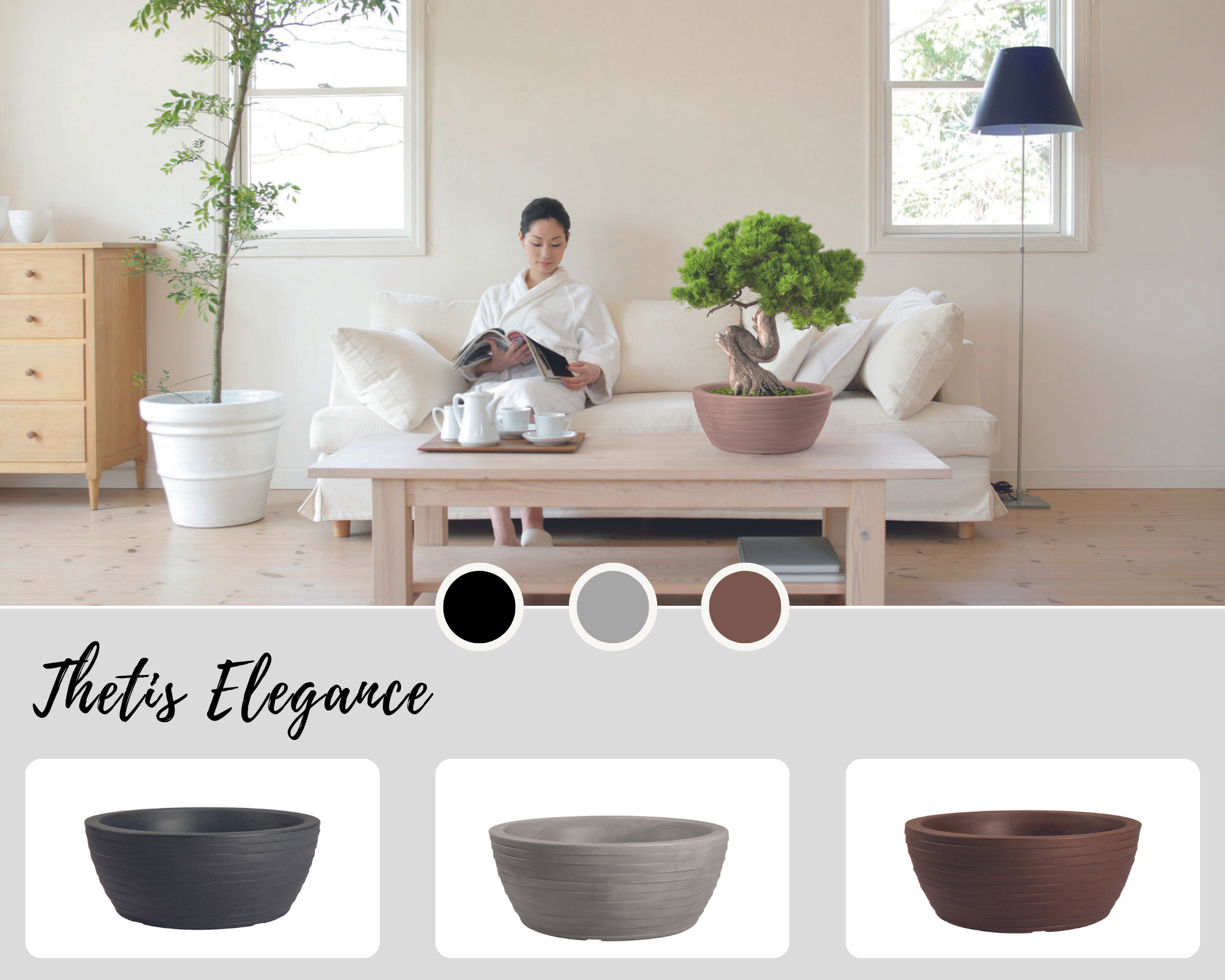 thetis generica, vasi per fiori da arredamento, vasi d arredamento moderni, vasi d arredo interno, vasi tondi in resina, vasi per giardino in resina