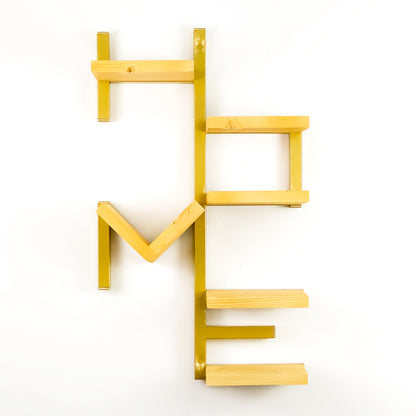 Mensola HOME in ferro e legno cm 43x72 libreria parete attrezzata