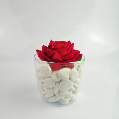 PEBBLES POT PACK CON ROSA IN VELLUTO