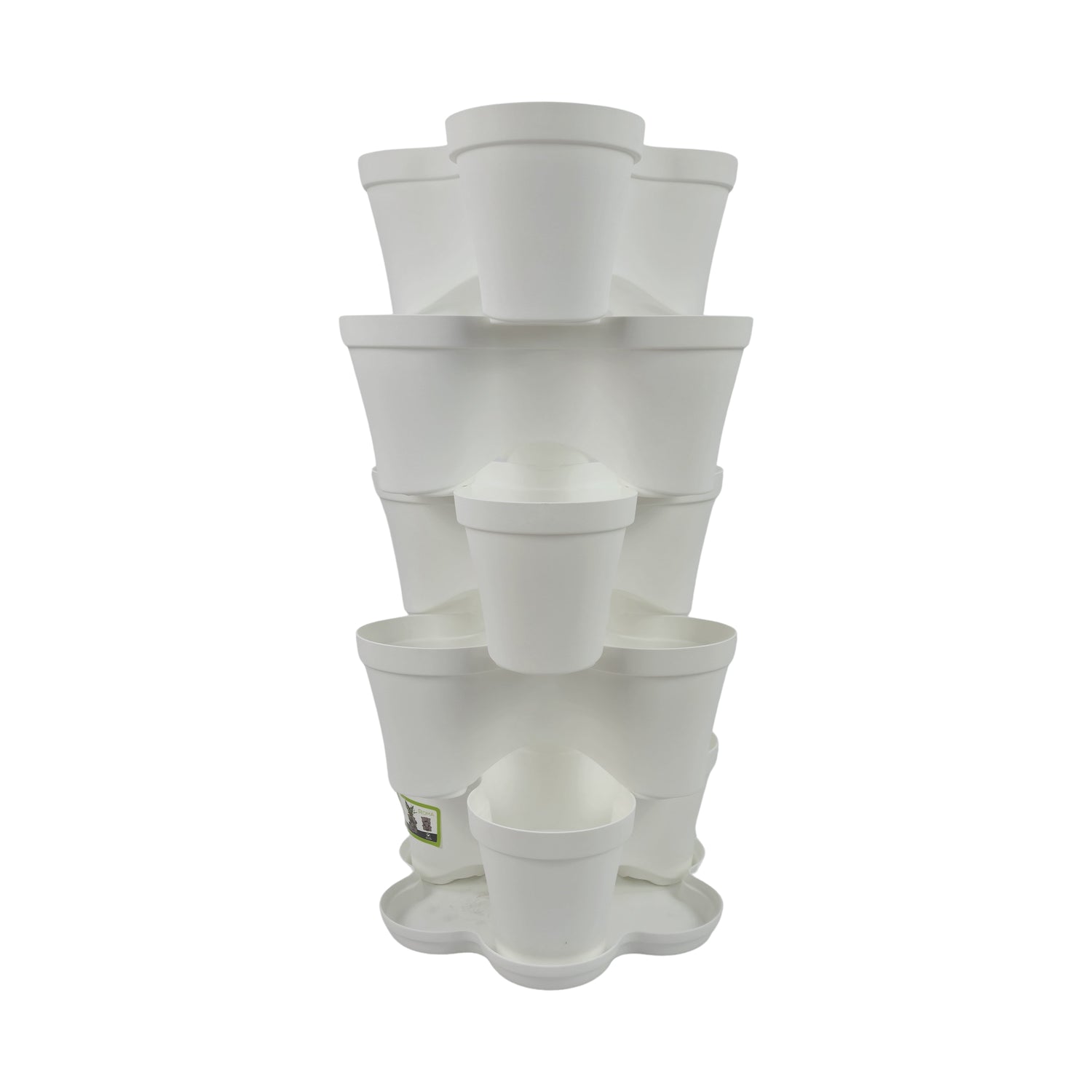 Plana vaso impilabile Roma, in polipropilene con sottovaso, vaso multistrato tridimensionale, vaso per fragole, fioriera da esterno ed interno, tris vasi giardino verticale