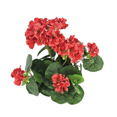 Pianta artificiale Geranio 35 cm con vaso
