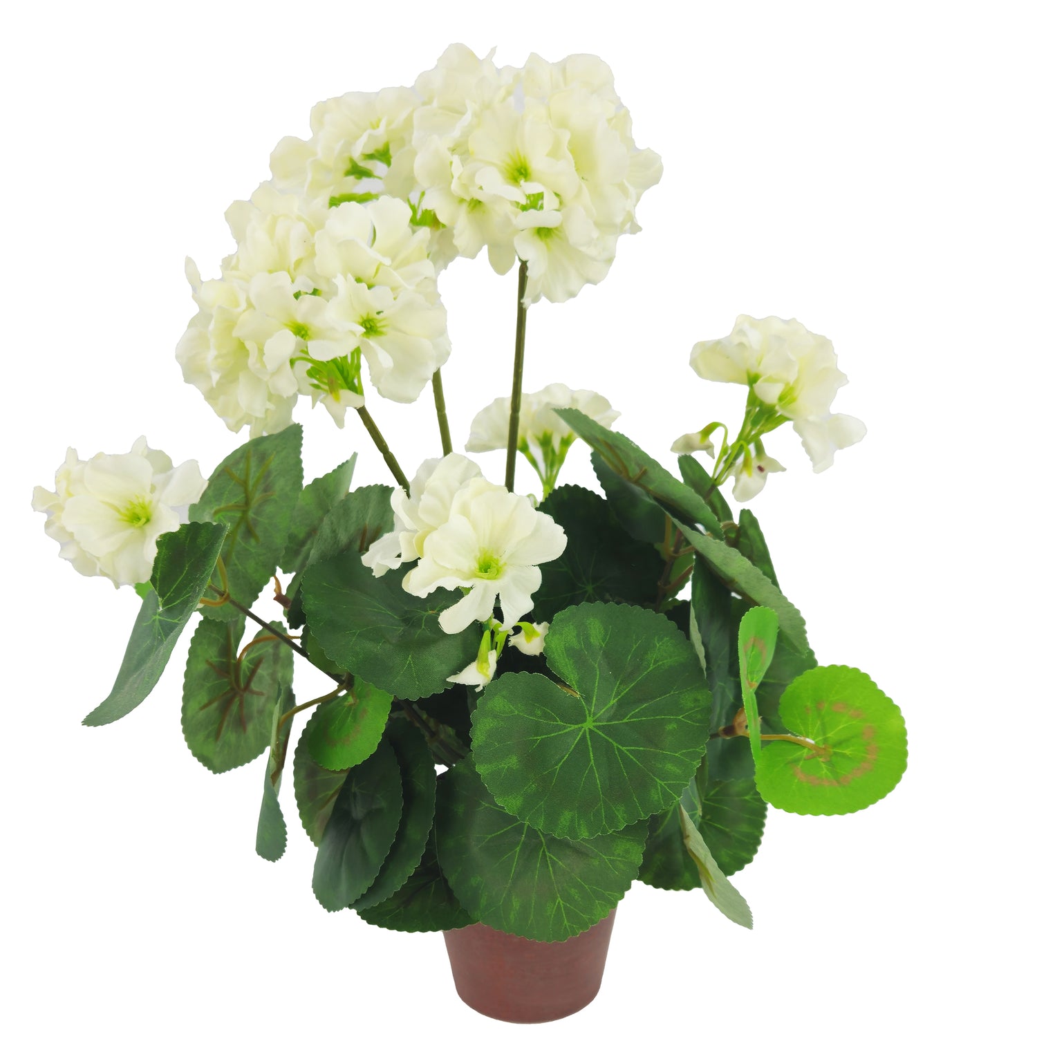 Pianta artificiale Geranio 35 cm con vaso