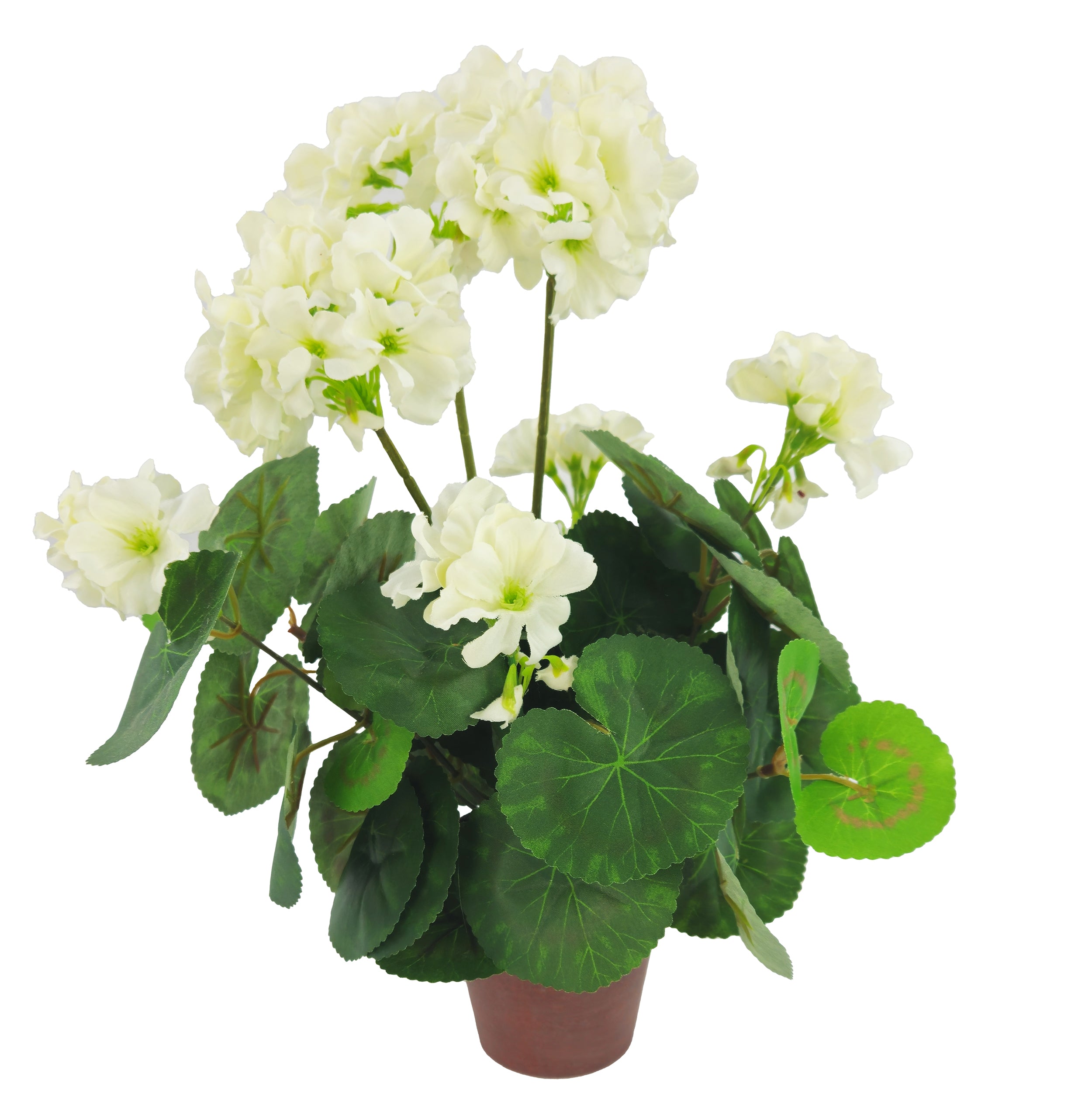 Pianta artificiale Geranio 35 cm con vaso