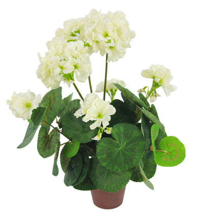 Pianta artificiale Geranio 35 cm con vaso