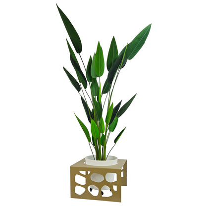 Porta vasi arredo giardino in metallo cm 60x60x40h