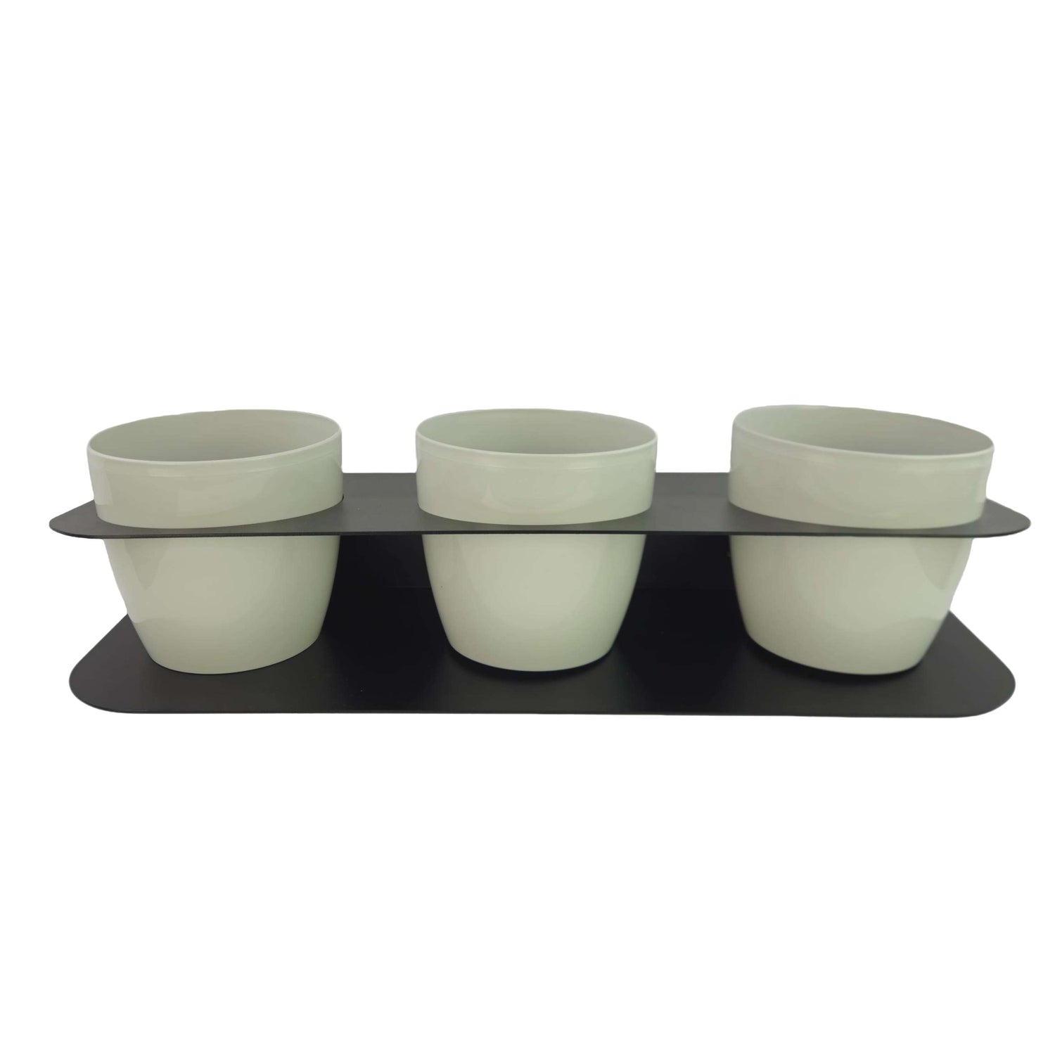 Porta piante aromatiche in metallo cm 58x18x10 da bancone e muro vasi inclusi