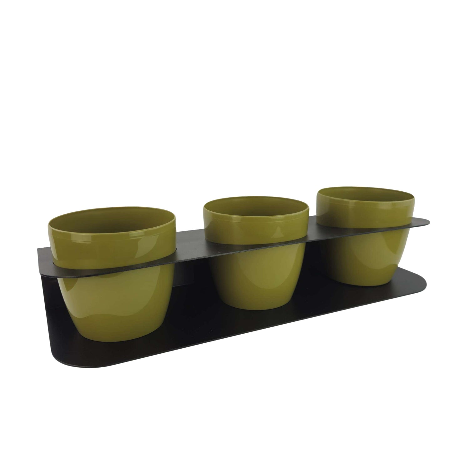 Porta piante aromatiche in metallo cm 58x18x10 da bancone e muro vasi inclusi