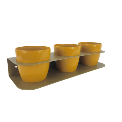 Porta piante aromatiche in metallo cm 58x18x10 da bancone e muro vasi inclusi